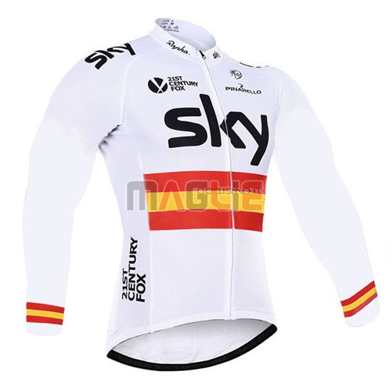 Maglia Sky manica lunga 2016 bianco e giallo